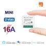 Imagem de Interruptor Smart WiFi 16A Tuya Mini - Controle de 2 Vias para Automação Residencial (Alexa e Google)