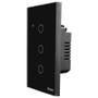 Imagem de Interruptor Smart Zinnia, 3 Botoes, 10A, 50/60Hz, Preto, ZNS-I3B-BK01