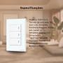 Imagem de Interruptor tecla Fisica com Led 3 botões Zigbee Branco NovaDigital -NFZB-3-W