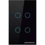 Imagem de Interruptor Touch Zigbee com 4 Botões Preto Novadigital ZTS-4-B / ZTS-US4-B