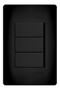 Imagem de Interruptor Triplo Simples Preto 16A/250v Com Placa Suporte - FAME