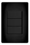 Imagem de Interruptor Triplo Simples Preto 16A/250v Com Placa Suporte - FAME
