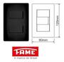 Imagem de Interruptores Simples Duplo  Preto 16A/250v Com Placa Suporte Fame