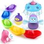 Imagem de iPlay, iLearn Baby Bath Toys Set, Toddler Bathtub Shower Toys, Fun Bath Tub Time, Stacking Boats Wind up Water Toy, Birthday Gifts for 6 9 12 18 Month 12 3 Year Old Infants Girls Boys Kids