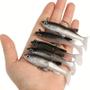 Imagem de Iscas de Pesca com Gabarito - 5 Swimbaits de Plástico Macio com Cabeça Paddle e Cauda