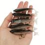 Imagem de Iscas de Pesca com Gabarito - 5 Swimbaits de Plástico Macio com Cabeça Paddle e Cauda