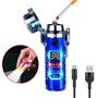 Imagem de Isqueiro Elétrico A Prova De Vento Recarregável Com Lanterna Micro Usb Design Lindo Degradê HB2561