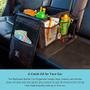 Imagem de J.L. Childress Backseat Butler Car Organizer, Armazenamento para Bebidas Infantis, Lanches, Garrafas e Brinquedos. Inclui 2 cupholders e 10 bolsos laterais, portáteis e fáceis de limpar, pretos