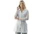 Imagem de Jaleco Estetica Enfermagem Renda Feminino Gola com botões Oxford Branco Preto