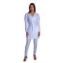 Imagem de Jaleco feminino gabardine acinturado branco manga princesa Blanco Raro