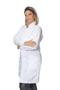 Imagem de Jaleco feminino gabardine branco botão manga longa