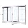Imagem de Janela de Aço de Correr Central 100x150cm 4 Folhas com Grade Quadriculada e Vidro Liso Qualitysol Ra