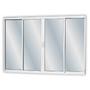 Janela de Alumínio de Correr 100x150cm 4 Folhas 2 Fixas com Vidro Liso Linha Soft MGM Branco Imagem de Janela de Alumínio de Correr 100x150cm 4 Folhas 2 Fixas com Vidro Liso Linha Soft MGM Branco