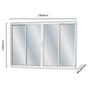 Janela de Alumínio de Correr 100x150cm 4 Folhas 2 Fixas com Vidro Liso Linha Soft MGM Branco Imagem de Janela de Alumínio de Correr 100x150cm 4 Folhas 2 Fixas com Vidro Liso Linha Soft MGM Branco