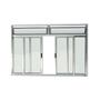 Imagem de Janela de Aluminio de Correr com Bandeira 100x150cm 4 Folhas com Vidro Liso Plus Brimak