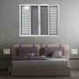 Imagem de Janela Veneziana 6 Folhas com Tela Mosquiteira Linha 25 Branco 100x120
