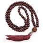 Japamala 108 contas em Madeira na cor Vinho com Meru em Rudraskha - Encanto das Contas Imagem de Japamala 108 contas em Madeira na cor Vinho com Meru em Rudraskha