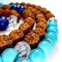 Imagem de Japamala 108 Quartzo Azul Rudraksha Cristal Asfour ESPIRITUALIDADE Riqueza For Life Mantra Meditação