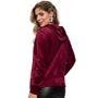 Imagem de Jaqueta Blusa Feminina Casaco Plush com Capuz Ziper e Bolso