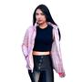 Imagem de Jaqueta Bobojaco Feminina Corta Vento Moto Nylon Puffer Frio Metalizada Brilho Tendencia Metalasse Blogueira Inverno