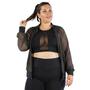 Imagem de Jaqueta Bomber Feminina Plus Size em Tela com Bolsos e Ziper Cinza