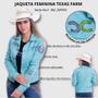 Imagem de Jaqueta Country Jeans Feminina Texas Farm Colors Bordada Boiadeira Cowgirl