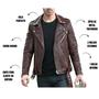 Imagem de Jaqueta De Couro 100% Legitimo Masculina Básica Moto Classic Perfecto Biker