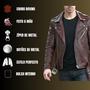 Imagem de Jaqueta De Couro 100% Legitimo Masculina Básica Moto Classic Perfecto Biker