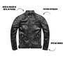 Imagem de Jaqueta De Couro Legítimo Masculina Motoqueiro Estilo Moto