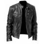 Imagem de Jaqueta de couro USA Fashion Slim Fit Biker para homens