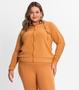 Imagem de Jaqueta Feminina Com Capuz Plus Size Secret Glam Marrom