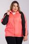 Imagem de Jaqueta Feminina Corta Vento Plus Size Manga Raglan Recortes Cores Contrastantes - Serena