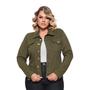 Imagem de Jaqueta Feminina Plus Size Verde Militar  com Elastano