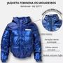 Imagem de Jaqueta Feminina Puffer Azul Metalizada com Capuz Moiadeiros