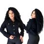 Jaqueta feminina slim preta laycra - BERILO JEANS Imagem de Jaqueta feminina slim preta laycra