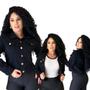 Jaqueta feminina slim preta laycra - BERILO JEANS Imagem de Jaqueta feminina slim preta laycra