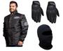Imagem de Jaqueta Frio Inverno Refletiva Original Cr Califórnia Racing Preta Manga Removível Motoboy + Capuz Touca Ninja + Luva X11 Fit Touch Screen