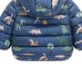 Imagem de Jaqueta Infantil Puffer Casaco Capuz Bobojaco Azul Dino 3 A 4 anos 