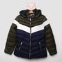 Imagem de Jaqueta Infantil Puffer Pix Love Tricolor Com Capuz Menina