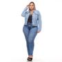 Imagem de Jaqueta Jeans Cropped Feminina Plus Size Mimi Casaco Jeans