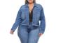 Imagem de Jaqueta Jeans Cropped Feminina Plus Size Mimi Casaco Jeans