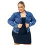 Imagem de Jaqueta Jeans Feminina Casaco Plus Size Modelo Curve G1 ao G4