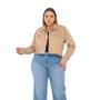 Imagem de Jaqueta Jeans Feminina Parka Plus Size Casaco Longo Gg