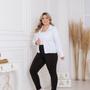 Imagem de Jaqueta Jeans Feminina Plus Size Branca  com Elastano