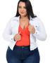 Imagem de Jaqueta Jeans Feminina Plus Size Branca Com Lycra