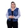 Imagem de Jaqueta Jeans Moletom Feminina Plus Size GG G1 G2 G3