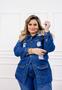 Imagem de Jaqueta Jeans Parka Plus Size Destroyed Mom do 44 ao 54. Moda Feminina Plus.