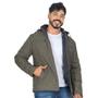 Imagem de Jaqueta Masculina Dupla Face Sarja Puffer Com Capuz E Bolsos