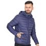 Imagem de Jaqueta Masculina Nylon Puffer Liso Capuz Removível Bolsos