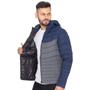 Imagem de Jaqueta Masculina Puffer Nylon Bicolor Capuz Bolsos